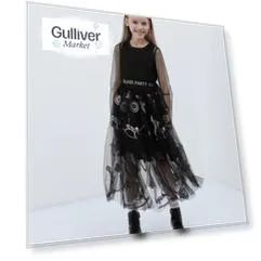 Платье двухслойное со шрифтовым принтом на поясе Gulliver (134)