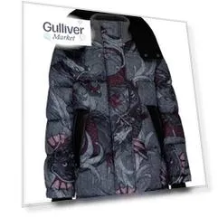 Серая зимняя куртка с принтом Gulliver (158)