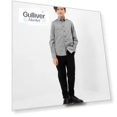 Сорочка с шрифтовыми элементами серая Gulliver (158)