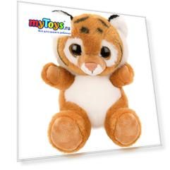Мягкая игрушка Fluffy Family "Крошка тигренок", 15 см, бело-коричневая