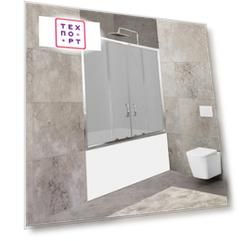 Шторка для ванны BelBagno Unique VF-2 180x140 матовая Punto, хром (UNIQUE-VF-2-150/180-140-P-Cr)