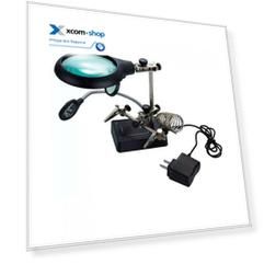 Лупа Kromatech MG16129-С Kromatech 67341 настольная 2,5x/7,5x/10x, 34/90 мм, с держателем и подсветкой (5 LED)
