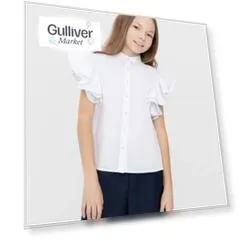 Блузка с коротким рукавом белая Button Blue (134)