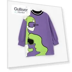 Платье из футера фиолетовое Gulliver (134)
