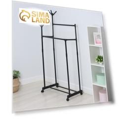 Стойка для одежды и обуви LaDо́m, двойная, 80×42×156 см, цвет чёрный