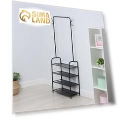 Стойка для одежды и обуви LaDо́m, полками, 4 яруса, 60×26×160 см, цвет чёрный