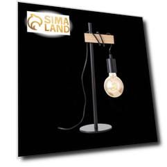 Прикроватная лампа Evoluce. SL1142.404.01. Bagetti. 1х60 Вт, E27, 17х14х46 см, цвет чёрный, светлое дерево