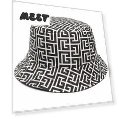Monogram-pattern bucket hat