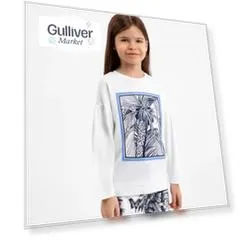 Футболка с длинным рукавом белая Gulliver (104)