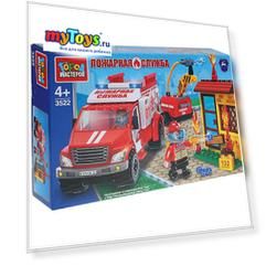 Конструктор Город мастеров "Пожарная служба" Пожарный ГАЗ некст, 132 детали