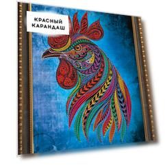 Набор Картина стразами "Петух стихии огня"