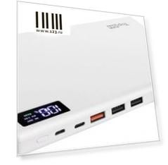 Внешний аккумулятор TopON TOP-MAX2/W 30000мАч USB-C Quick Charge 3.0, 3 USB порта, компл. Кабелей, Цвет белый