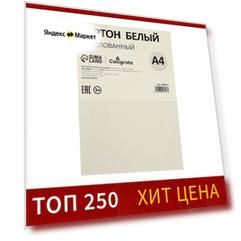 Картон белый А4, 6 листов, 200 г/м2 Calligrata, немелованный на скобе, эконом