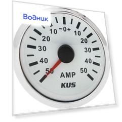 Амперметр аналоговый -/+50 А, белый циферблат, нержавеющий ободок, д. 52 мм JMV00288_KY06103_sale