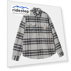 Рубашка CARHARTT WIP L/S Hawkins Shirt Hawkins Check, Grey Heather / Blue