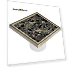 Aflorn Трап AFLORN AF10810C-10, d=50мм, вертикальный, 100х100мм, латунь, с рисунком, античная бронза