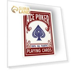Карты игральные пластиковые "Ace Poker", 30 мкм, 8.8 х 6.3 см, красная рубашка