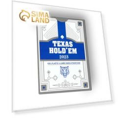 Карты игральные пластиковые "Texas Hold`em", 30 мкм, 8.8 х 6.3 см, синяя рубашка