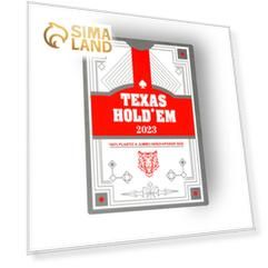 Карты игральные пластиковые "Texas Hold`em", 30 мкм, 8.8 х 6.3 см, красная рубашка
