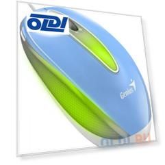 Мини-светодиодная мышь проводная Genius DX-Mini, Blue, USB, разрешение 1000 DPI, длина 95 мм. Цвет: голубой