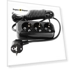 Сетевой удлинитель LUX У3-Е-05 3-местный с з/к (250В/16а/5м) черный