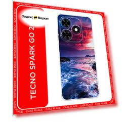 Чехол на Tecno Spark Go 2024/Spark 20C / Текно Спарк Го 2024/Спарк 20C с принтом Волны 1 Чехол на Tecno Spark Go 2024/Spark 20C / Текно Спарк Го 2024/Спарк 20C с принтом Волны 1