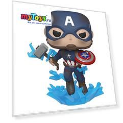 Фигурка Funko POP! Bobble: Marvel: "Мстители: Финал" Капитан Америка со сломанным щитом и молотом Мьельнир, 45137