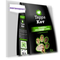 Сухой корм для кошек Терра Кот, с перепелками, 0,4кг