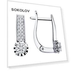 Серьги SOKOLOV из белого золота с бриллиантами