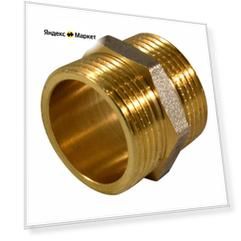 Ниппель СТМ 1 1/2" НР-НР латунь никель