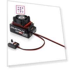 Бесколлекторный сенсорный регулятор HobbyWing QuicRun-10BL120 для автомоделей масштаба 1/10 красный - HW-QuicRun-10BL120