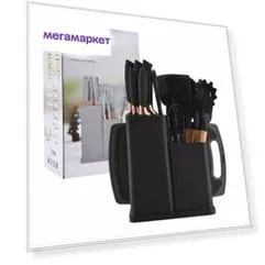 Набор кухонных принадлежностей EVRYEALTH KITCHENWARE SET UK0019-Black-19 предметов