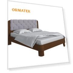 Мягкая Кровать Орматек Wood Home 1 (Ткань/Массив (сосна) Мокко (сосна) с брашированием/Firmino Речной перламутр) 120x220