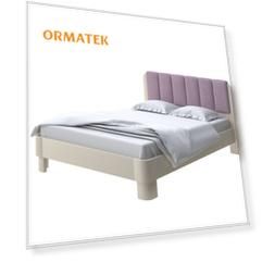 Мягкая Кровать Орматек Wood Home 2 (Ткань: Рогожка Слоновая кость (сосна) с брашированием/Тетра Слива) 120x190