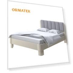 Мягкая Кровать Орматек Wood Home 2 (Ткань: Рогожка Слоновая кость (сосна) с брашированием/Тетра Стальной) 120x190