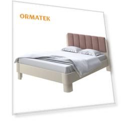 Мягкая Кровать Орматек Wood Home 2 (Ткань: Велюр Слоновая кость (сосна) с брашированием/Ultra Горячий шоколад) 80x200