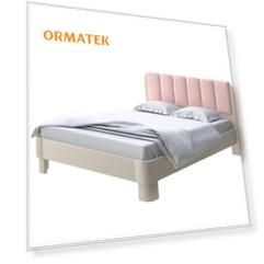 Мягкая Кровать Орматек Wood Home 2 (Ткань: Велюр Слоновая кость (сосна) с брашированием/Ultra Розовый мусс) 80x200