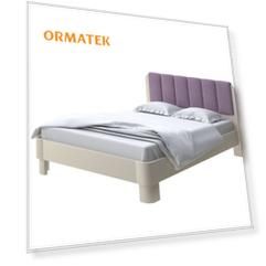 Мягкая Кровать Орматек Wood Home 2 (Ткань: Велюр Слоновая кость (сосна) с брашированием/Ultra Сливовый) 90x200
