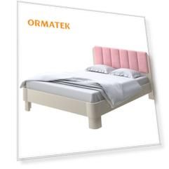 Мягкая Кровать Орматек Wood Home 2 (Ткань: Велюр Слоновая кость (сосна) с брашированием/Casa Жемчужно-розовый) 120x190