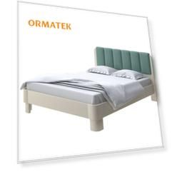 Мягкая Кровать Орматек Wood Home 2 (Ткань: Микрофибра Слоновая кость (сосна) с брашированием/Diva Мята) 80x190