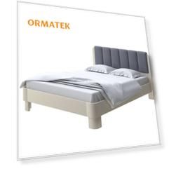 Мягкая Кровать Орматек Wood Home 2 (Ткань: Микрофибра Слоновая кость (сосна) с брашированием/Diva Маренго) 160x190