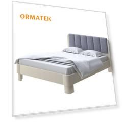 Мягкая Кровать Орматек Wood Home 2 (Ткань: Флок Слоновая кость (сосна) с брашированием/Бентлей Серый космос) 90x190