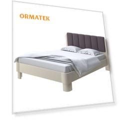 Мягкая Кровать Орматек Wood Home 2 (Ткань: Рогожка Слоновая кость (сосна) с брашированием/Firmino Турецкий кофе) 200x210