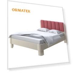 Мягкая Кровать Орматек Wood Home 2 (Ткань: Микрофибра Слоновая кость (сосна) с брашированием/Diva Марсала) 160x190