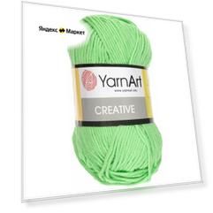 Пряжа YarnArt Creative светло-зеленый (226), 100%хлопок, 85м, 50г, 5шт