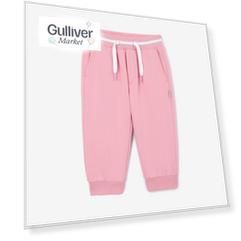Брюки-джоггеры трикотажные розовые для девочки Gulliver (80-48)