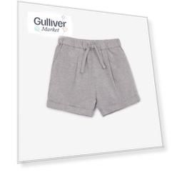 Шорты из меланжевого льна серые для мальчика Gulliver (80-48)