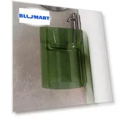Раковина угловая «Abber» Kristall 42/42 AT2705Emerald полиэфирная смола зеленая с донным клапаном