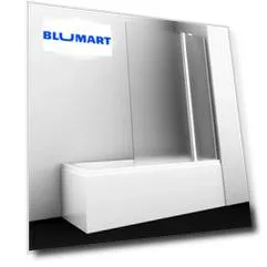 Шторка на ванну стеклянная «Wasserkraft» Berkel 48P02-110RM Fixed 110/140 матовая/хром правая