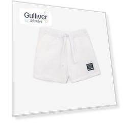 Шорты с поясом на резинке и манжетами белые для мальчика Gulliver (92-52)